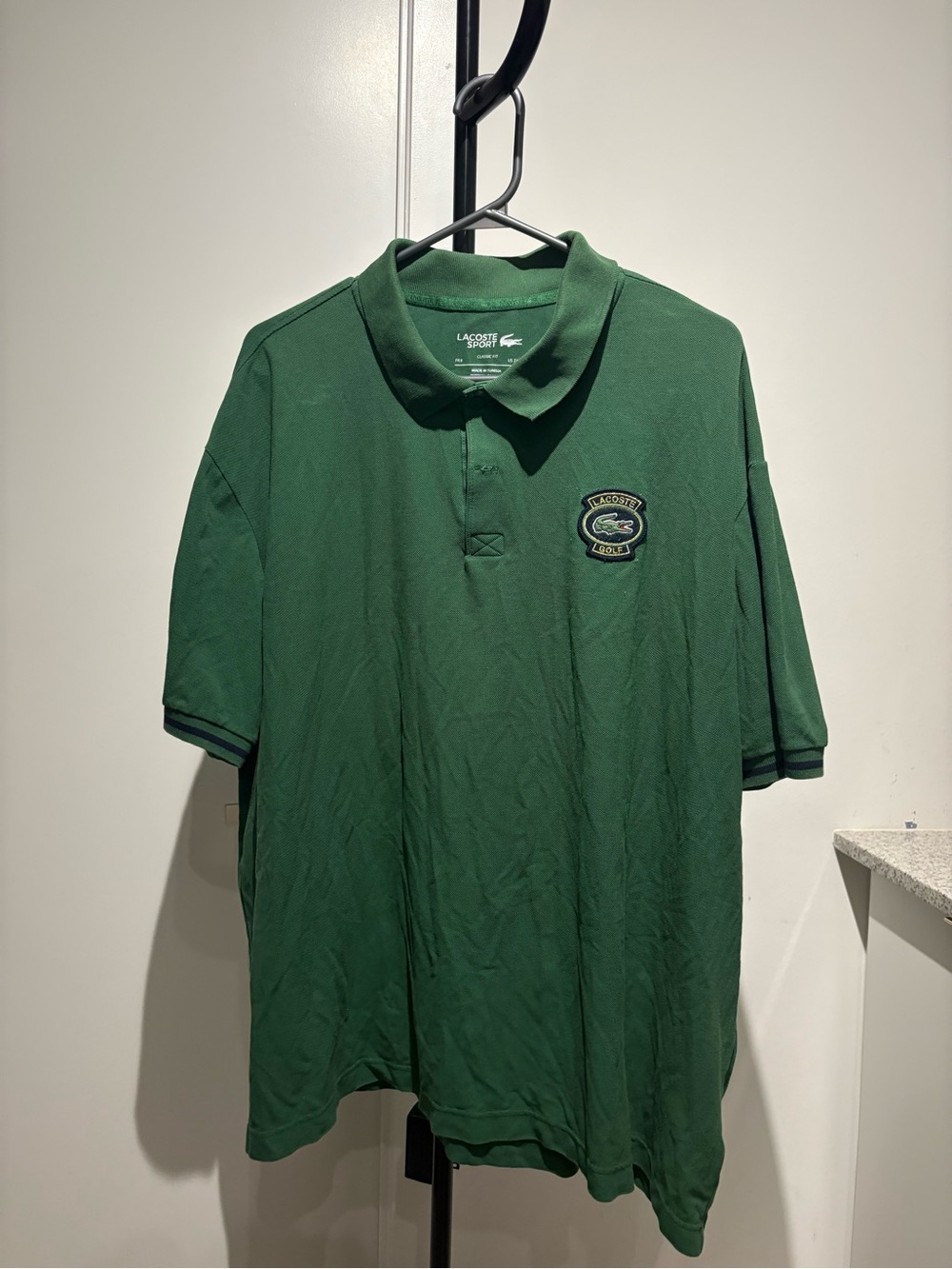 Lacoste Dark Green Short-Sleeve Polo with Embroidered Patch